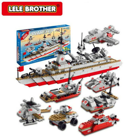 Lele Brother Warship Assembled Building Blocks 8in1 ليغو سفينة حربية