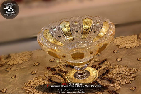 Large bowl, golden Czech model جاط كبير موديل تشيكي مذهب