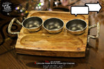 Indian Wooden Tray with 3 Bowl صينية موالح مع 3 زبادي من الخشب الهندي