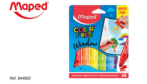 Maped Color Peps Window طقم الوان زجاج قابل للمحي 6